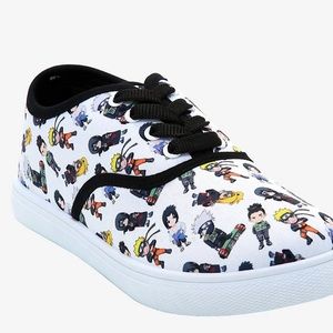 Naruto White Lace Up Shoes Size 7 NWT